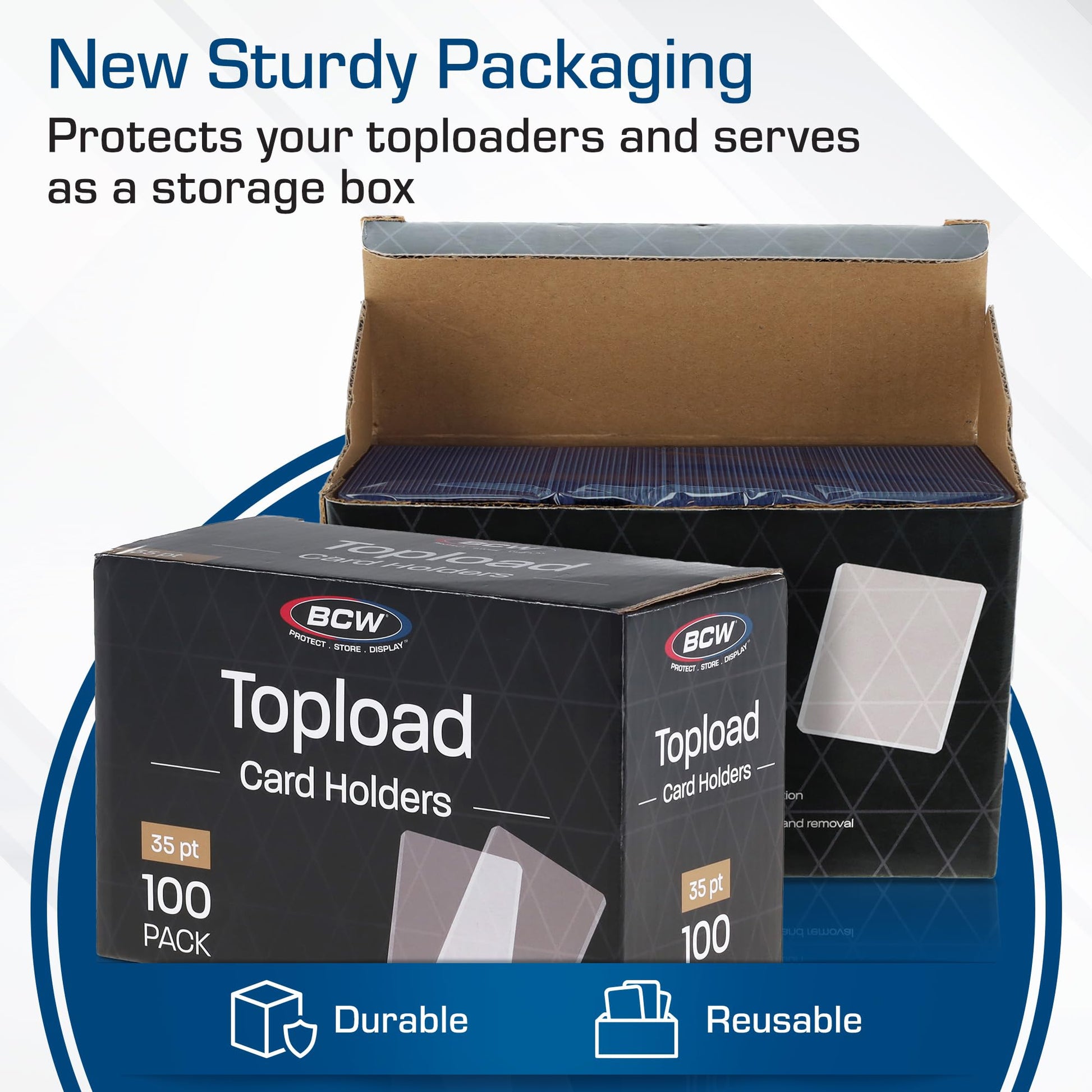 Buy now BCW 3x4 Standard Topload Card Holders | 100 Pack | Top Loaders for Cards | Rigid Card Protector | Fits Standard Size Cards Up to 20pt at indiglob india