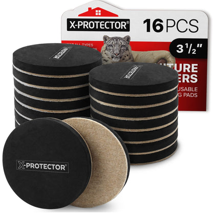 Buy now Felt Furniture Sliders Hardwood Floors X-PROTECTOR – 16 PCS 3 1/2" Furniture Sliders – Heavy Duty Felt Sliders Hard Surfaces – Move Your Furniture Easily & Safely! at indiglob india
