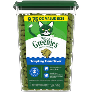 Buy now Greenies Cat Treats, Veterinarian-Recommended Adult Natural Dental Cat Treats, Tempting Tuna Flavor, 9.75 oz. Tub at indiglob india