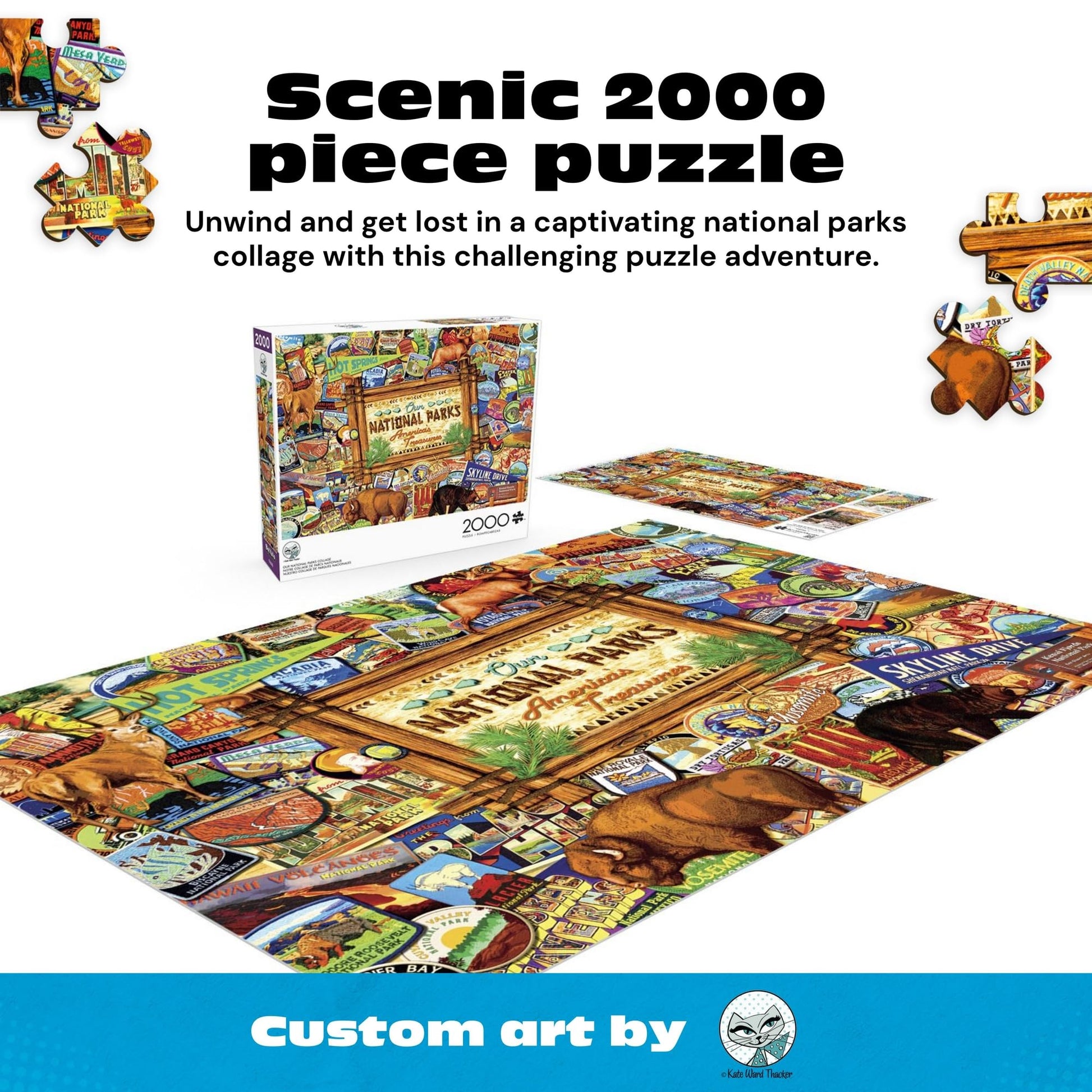 Buy now Buffalo Games Jigsaw Puzzle ƒ?? Our National Parks Collage by Kate Ward Thacker ƒ?? 2000-Piece Puzzle for Adults, Includes Poster, Made in USA at indiglob india