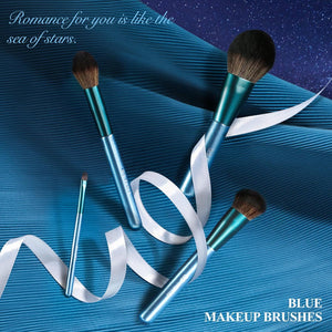 BS-MALL Makeup Brush Set 14Pcs Premium Synthetic Professional Makeup Brushes Foundation Powder Blending Concealer Eye shadows Blush Makeup Brush Kit Deep Starry Blue