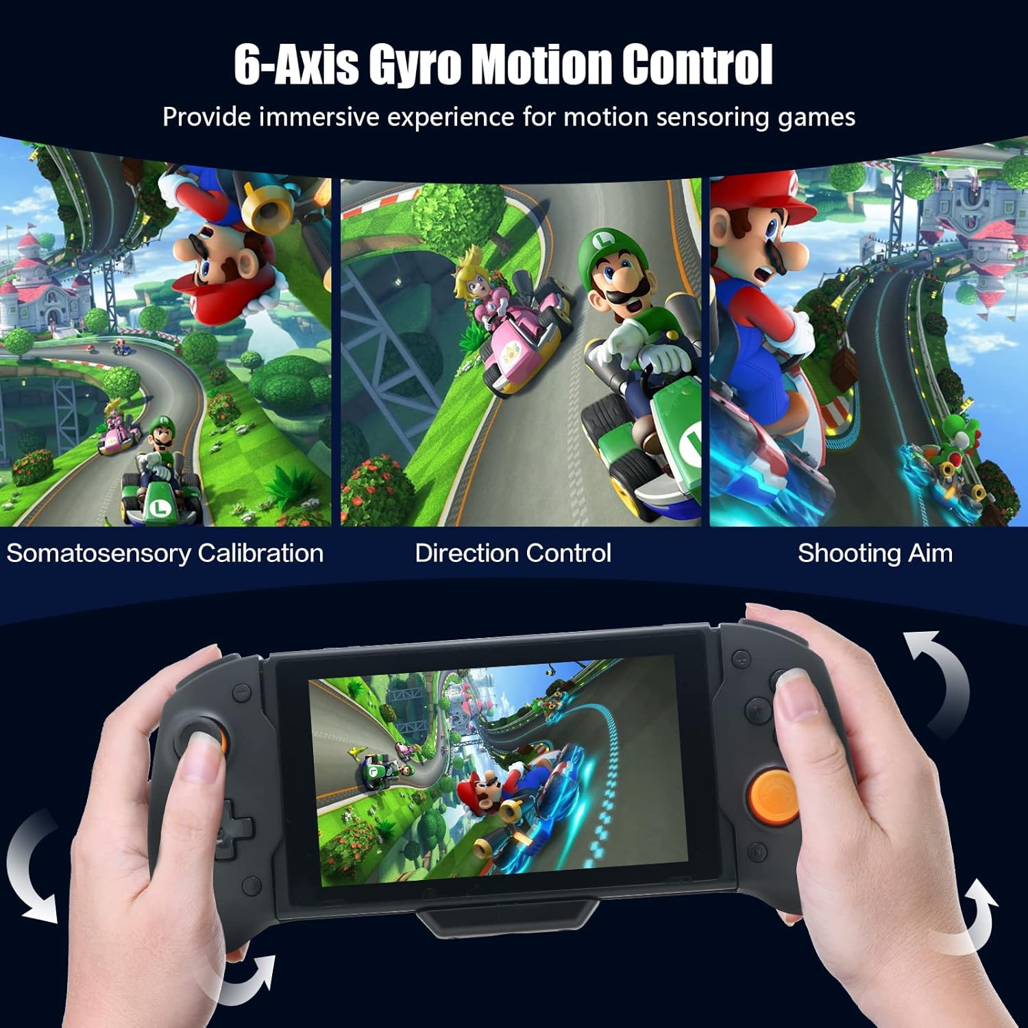 Buy now ECHZOVE Switch Controller Grip, Ergonomic Switch Controller with Six-Axis Gyroscope for Gravity Induction, Twin Motor Vibration, Power-Charging Input Port(NOT for Switch OLED) at indiglob india