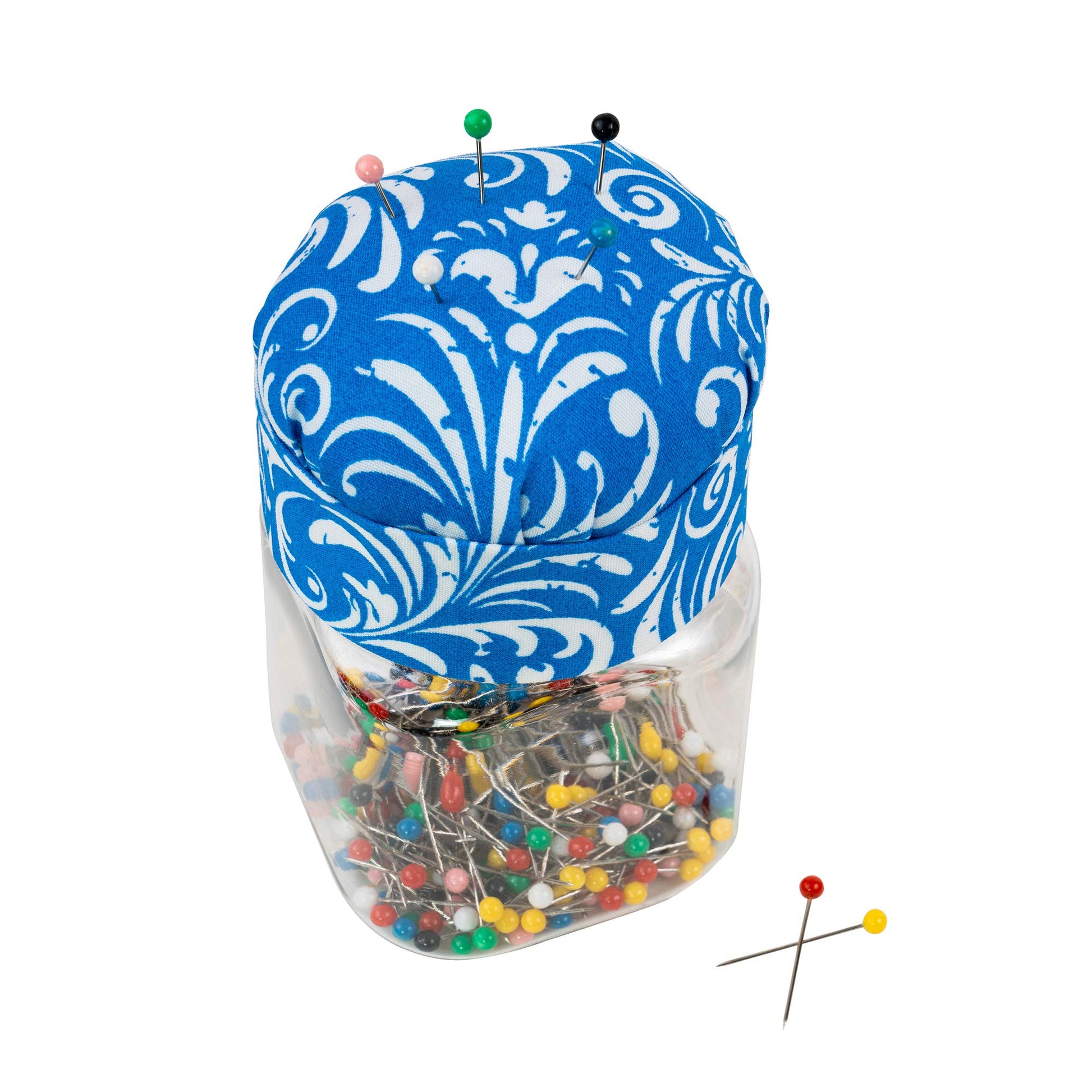Buy now Singer 47040 1-Inch Ball Head Jar with Pin Cushion Lid, Multicolor at indiglob india