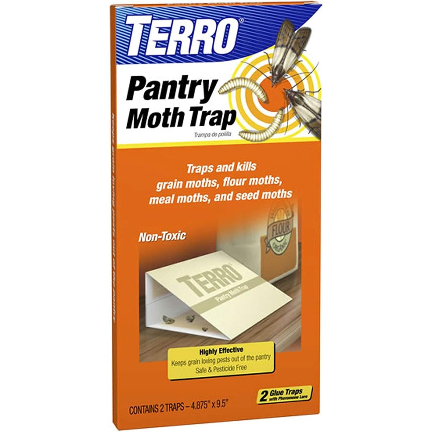 TERRO T2900 (Pack of 2) Pantry Moth Traps - Traps grain moths, flour moths, meal moths, and seed moths, (Packaging May Vary)