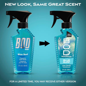 BOD man Fragrance Body Spray, Blue Surf, 8 fl oz