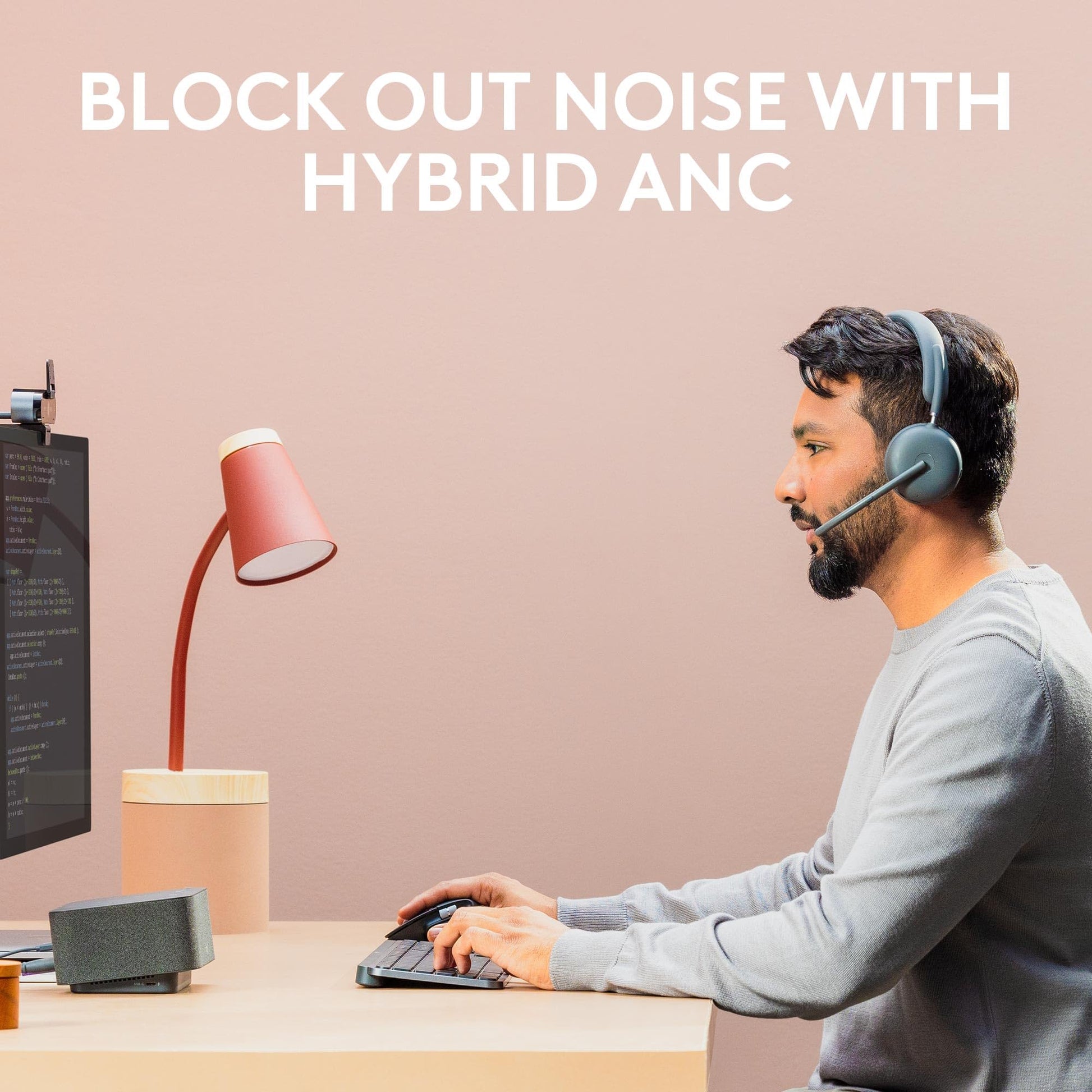 Buy now Logitech Zone 950 Premium Noise Canceling Headset with Hybrid ANC, Bluetooth, USB-C, USB-A, Certified for Zoom, Google Meet, Google Voice, and Fast Pair - Graphite at indiglob india