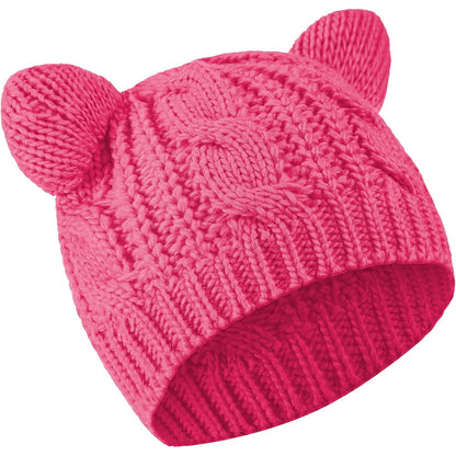 SATINIOR Cute Cat Ear Beanie Hat Cat Knitted Hat Winter Cable Knit for Women