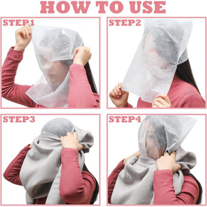 Tegeme 50 Pieces Face Makeup Protector Hood Disposable Cosmetic Mask Beauty Makeup and Clothing Dress Protector Face Mask for Women