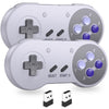2 Pack 2.4 GHz Wireless USB Controller Compatible with SNES Games, SNES Retro USB PC Super Classic Controller for Windows PC MAC Linux Genesis Raspberry Pi Retropie (Multicolored Keys) - Wireless for Switch Purple