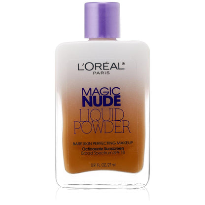 L’Oréal Paris Magic Nude Liquid Powder Bare Skin Perfecting Makeup SPF 18, Natural Beige, 0.91 Ounces
