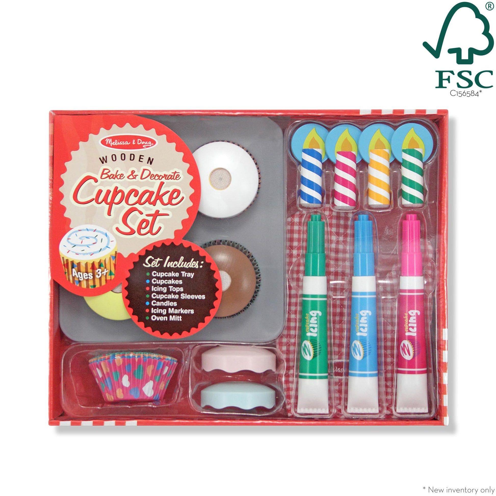 Buy now Melissa & Doug Bake & Decorate Wooden Cupcake Kit, with Play Food, Toppings & Play Kitchen Accessories, Preschool Learning Toys for Girls & Boys 3+ at indiglob india