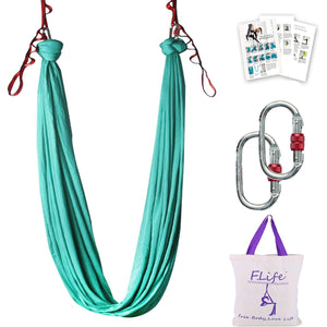 F.Life Aerial Silk Yoga Hammock & Swing for yoga Inversion,Strength training,starter hardware kit