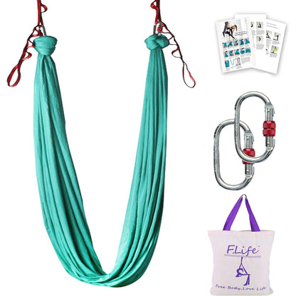F.Life Aerial Silk Yoga Hammock & Swing for yoga Inversion,Strength training,starter hardware kit