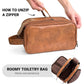 Elviros Toiletry Bag for Men, Large Travel Shaving Dopp Kit Water-resistant Bathroom Toiletries Organizer PU Leather Cosmetic Bags