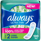 Always Ultra Thin Feminine Pads without Wings for Women, Size 2, Long Super Absorbency, Unscented, 40 Count x 3 Pack (120 Count total) (Packaging May Vary)