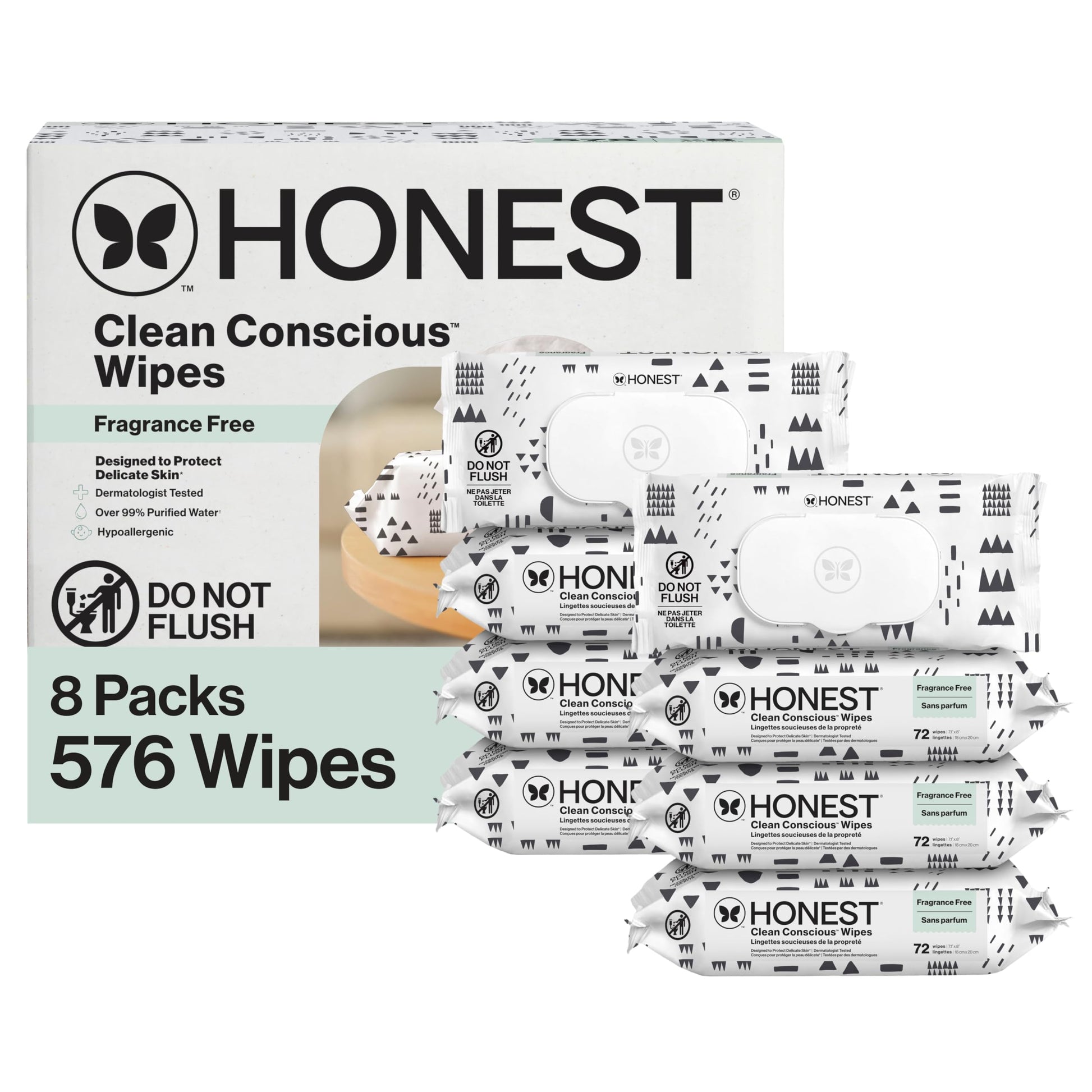 Buy now The Honest Company Hypoallergenic Multi-Use Baby Wipes for Sensitive Baby Skin Rainbow 60 Count at indiglob india