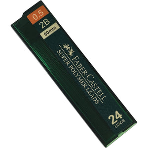 Faber-Castell 0.5mm 2B Mechanical Pencil Refills (96 Leads, 4 Tubes of 24 Leads Each)