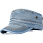 VOBOOM Washed Cotton Military Cadet Army Caps Unique Design Vintage Flat Top Hat