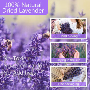 Dried Lavender Bundles, Uieke Natural Dried Lavender Flowers 280-300 Stems 16“ for Home Weeding Decoration Flower Arrangements Home Fragrance 2 Bundles