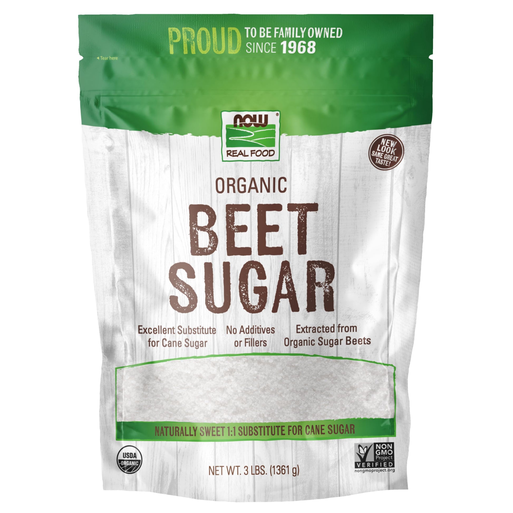Buy now NOW Foods, Certified Organic Beet Sugar, Extracted from Organic Sugar Beets, Excellent Substitute for Cane Sugar, No Additivies or Fillers, Certified Non-GMO, 3-Pound (Packaging May Vary) at indiglob india