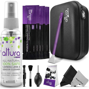 Altura Photo Professional Camera Cleaning Kit for APS-C DSLR & Mirrorless Cameras - Lens and Sensor Cleaner - Includes Case, Spray, Swabs, Blower, Brush, Tissue Paper