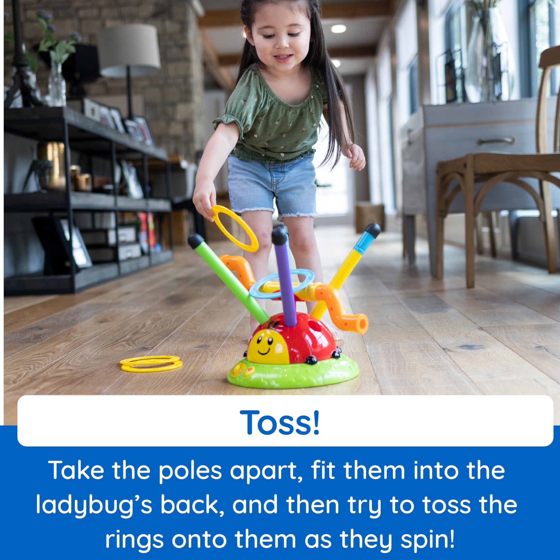 Buy now Fat Brain Toys 2-in-1 Musical Jump 'n Toss, Active Indoor/Outdoor Games for Kids Ages 4+, Fun Toys, Kids Activities at indiglob india