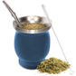 Norte Yerba Mate Cup Kit, 8-Ounces Traditional Mate Tea Cup/Gourd Set | Includes 2 Bombillas (Yerba Mate Straw) & Cleaning Brush, Stainless Steel Cup, Double-Walled, Easy to Clean | Black