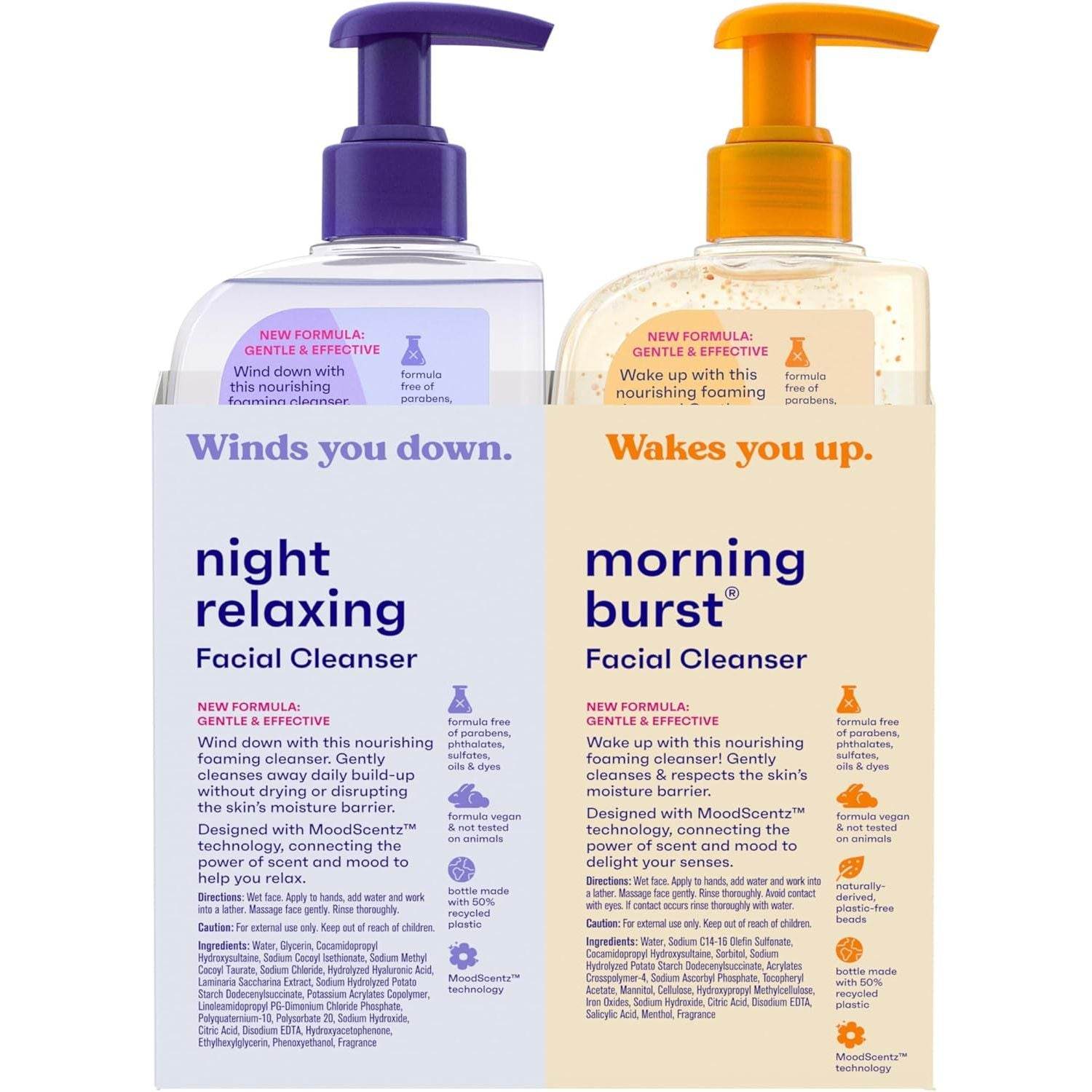 Clean & Clear 2-Pack Oil-Free Facial Cleansers with Citrus Scent, Morning Burst and Night Relaxing, 16 oz - My Store