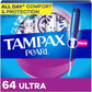 Tampax Pearl Tampons for Women, with LeakGuard Braid, Ultra Absorbency, Unscented, 45 Count
