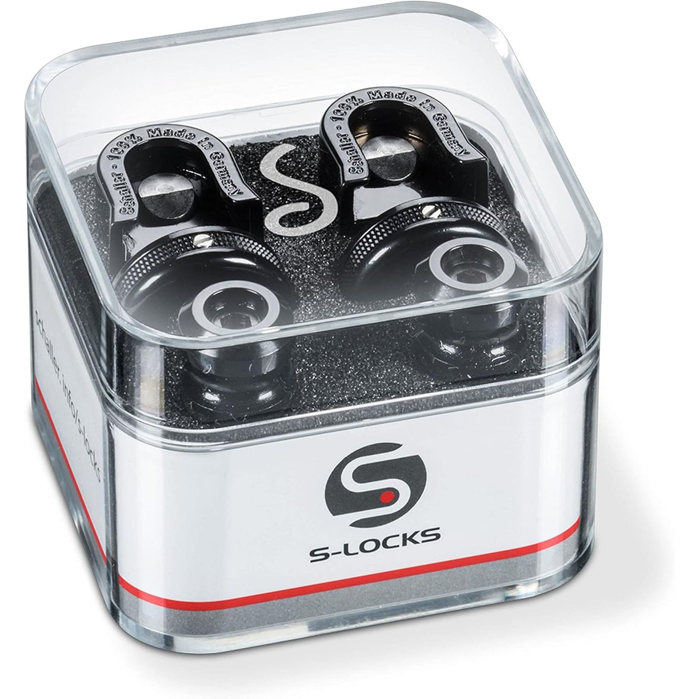 Schaller 14010401 Security Straplocks, Black Chrome