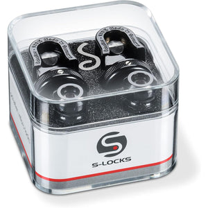 Schaller 14010401 Security Straplocks, Black Chrome