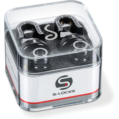 Schaller 14010401 Security Straplocks, Black Chrome