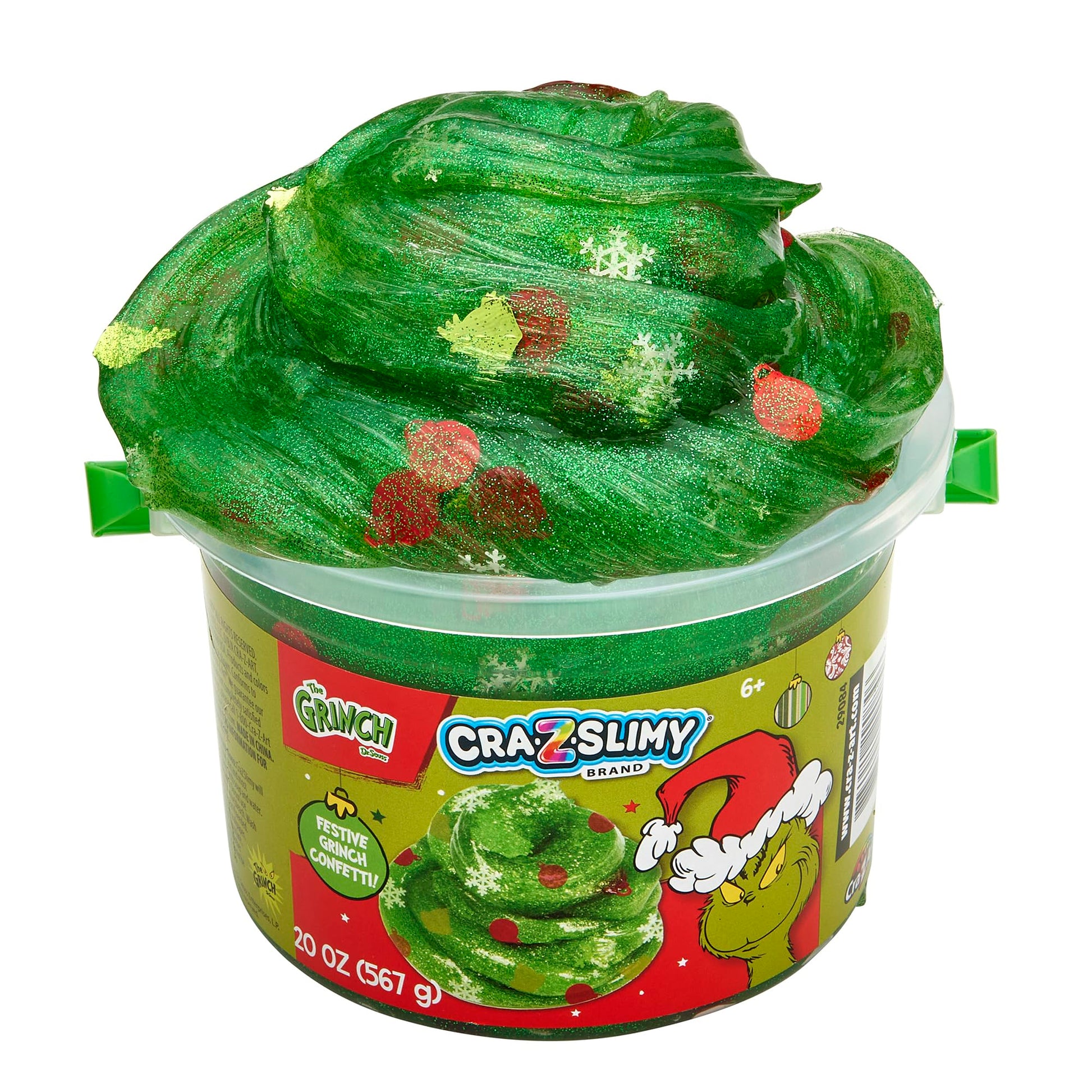 Buy now CRA-Z-Slimy The Grinch Green Glitter Slime Tub, 20 oz ƒ?? Includes Festive Grinch Confetti, Stretchy Holiday Slime for Kids Ages 6+, Sensory Christmas Toy at indiglob india
