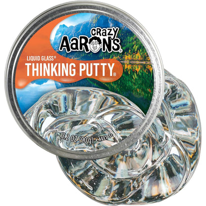 Crazy Aaron's Thinking Putty - Liquid Glass - See-Through Putty for Kids and Adults in a 4" Tin - Creative and Endless Fun, Stress Relief Therapy Toys, Never Dries Out - Made in USA