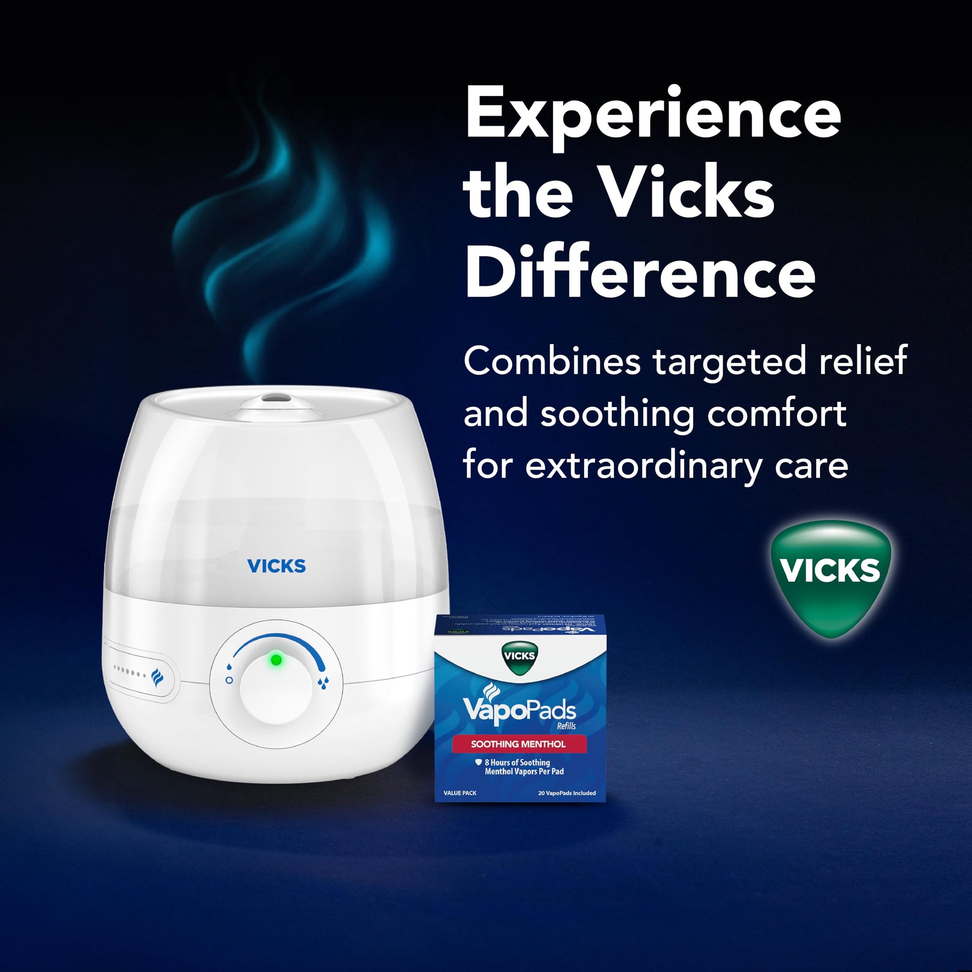 Buy now Vicks Mini Filter Free Cool Mist Humidifier, Small Room ƒ?? Variable Mist Control ƒ?? Works with Vicks VapoPads at indiglob india
