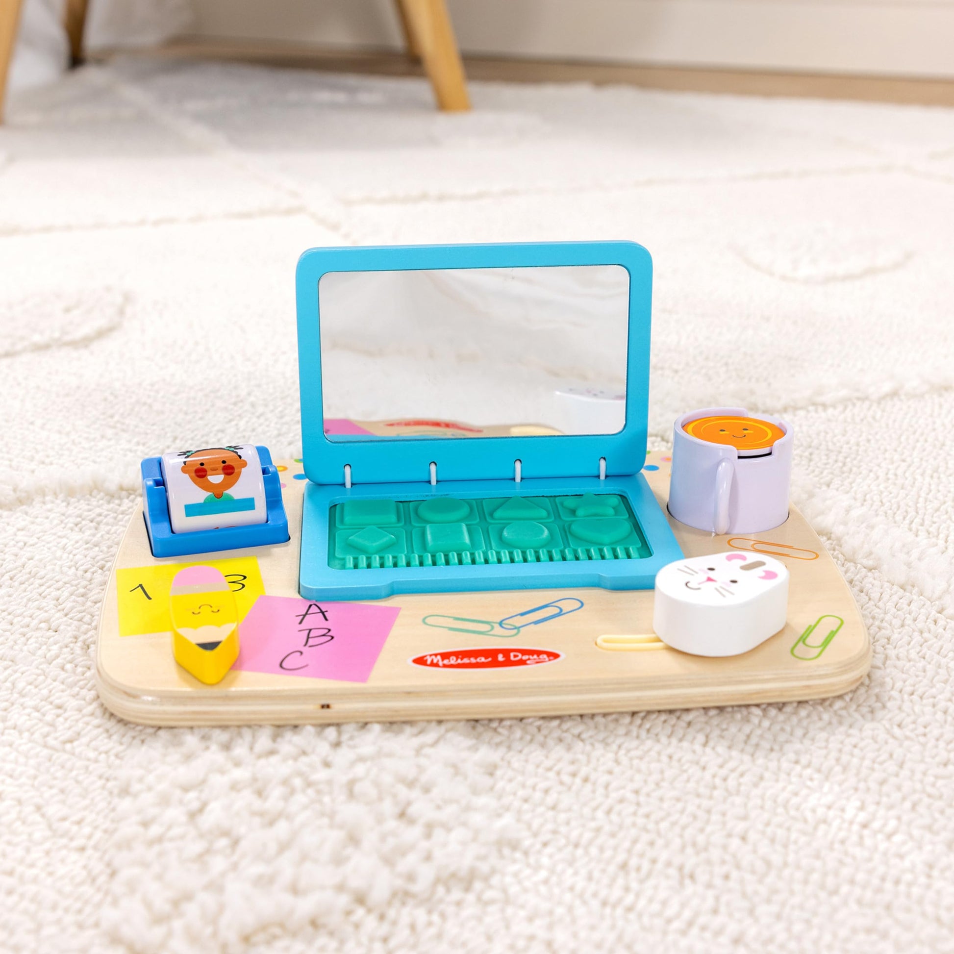 Buy now Melissa & Doug Wooden Work & Play Desktop Activity Board Infant and Toddler Sensory Toy - FSC-Certified at indiglob india