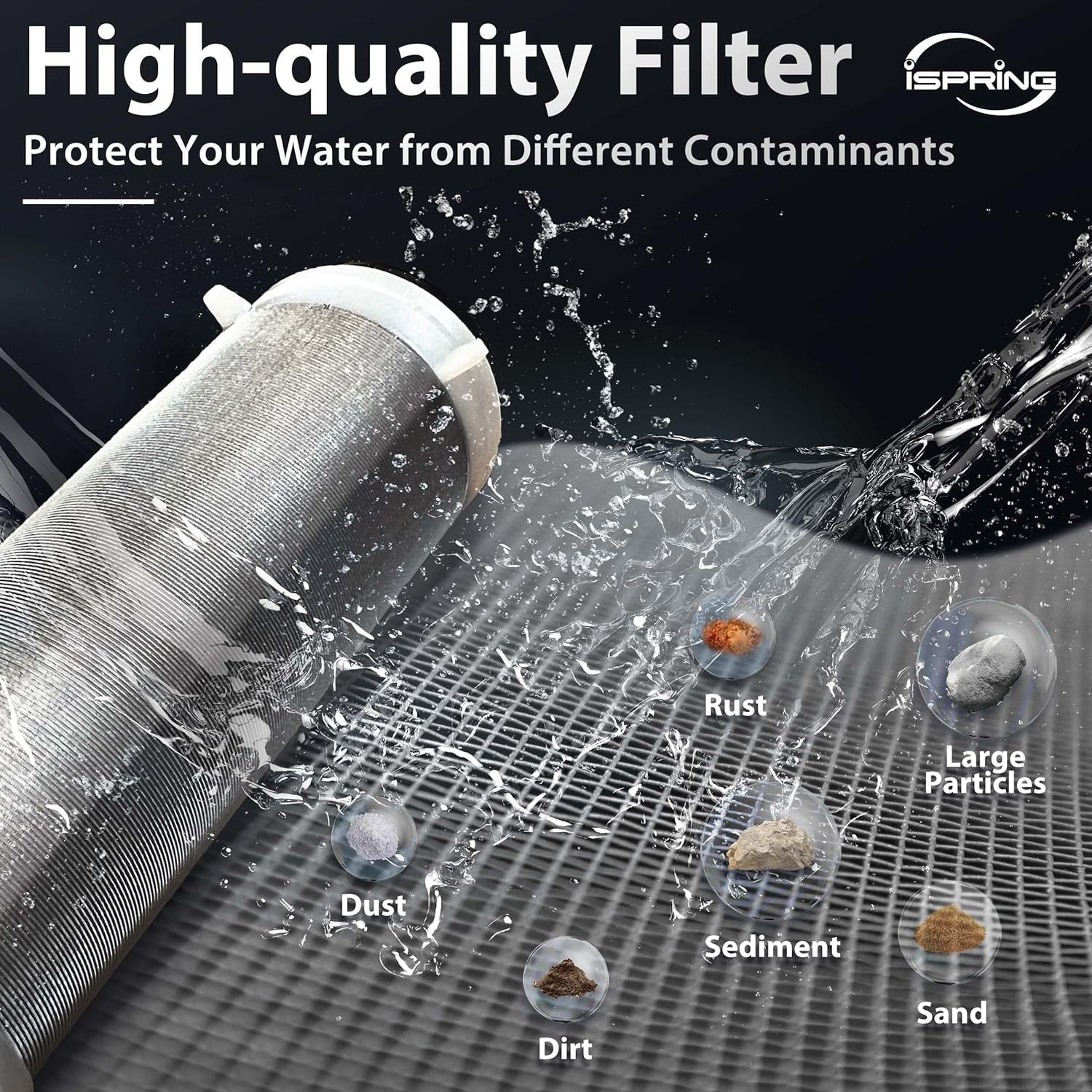 Buy now iSpring WSP-50 Reusable Whole House Spin Down Sediment Water Filter, 50 Micron Flushable Prefilter Filtration, 1" MNPT + 3/4" FNPT, Lead-Free Brass at indiglob india