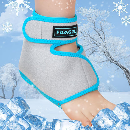 Ankle Ice Pack Wrap for Injuries Reusable, Hot Cold Compression Therapy, Foot Ice Pack with 2 Cold Gel Packs for Relief Sports Injury,Sprained Ankles and Heels,Plantar Fasciitis,Achilles Tendonitis