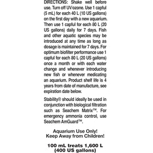 Seachem Stability Fish Tank Stabilizer - For Freshwater and Marine Aquariums 100ml