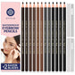 Stylia Waterproof Eyebrow Pencils For Women – Long-Lasting Microblading Supplies Brow Pencil, Perfect for Eyebrow Shaper, Filling & Defining Natural-Looking Brow - (12PC Black)