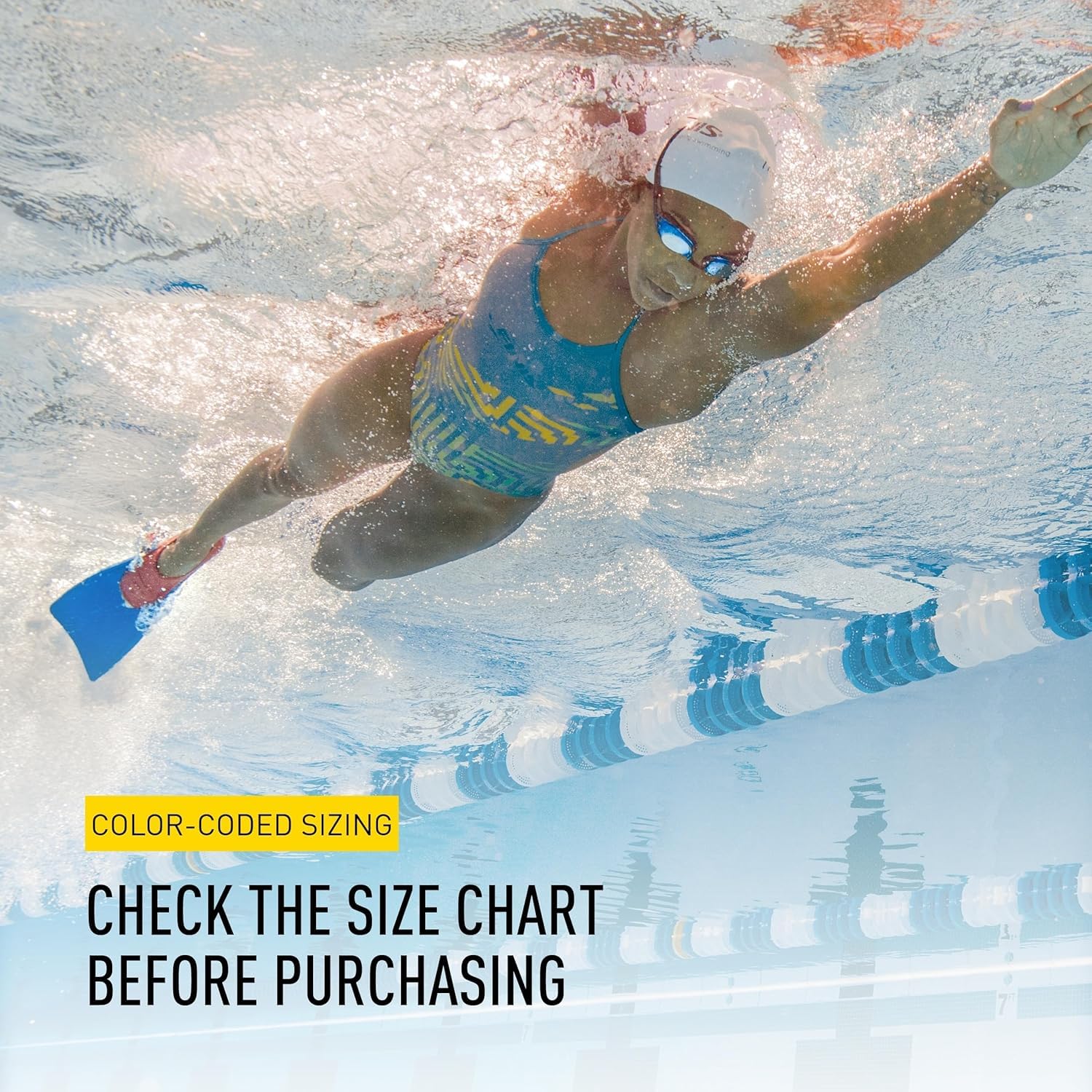 Buy now FINIS Long Floating Swim Fins - Training Fins for All Ages - Improves Kick Technique & Body Position at indiglob india