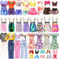 20 Pcs Doll Clothes and Accessories Handmade 2 Sequins Dresses 4 Fashion Dresses 4 Tops and Pants Casual Outfits 10 Shoes for 11.5 inch Girl Dolls