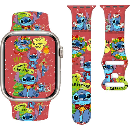 Cute Cartoon Design Pattern Printed Bands Compatible with Apple Watch Band 38mm 40mm 41mm, Grade Soft Silicone Sports Wristband Strap for iWatch Ultra SE & Series 10/9/8/7/6/5/4/3/2/1