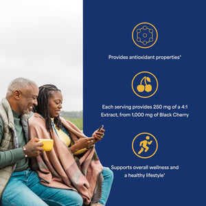 Puritan's Pride Black Cherry Concentrated Extract 250 mg (1000mg Equivalent), Dietary Supplement for General Wellness and Healthy Lifestyle*, 50 Day Supply, 100 Rapid Release Capsules