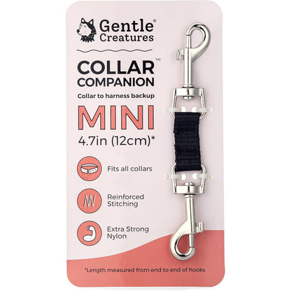 Gentle Creatures Collar Companion - Adjustable Backup Clip for Dog Harness, Prong, Pinch Collars, Gentle Lead - Double Ended Backup Clasp - Harness to Collar Safety Clip