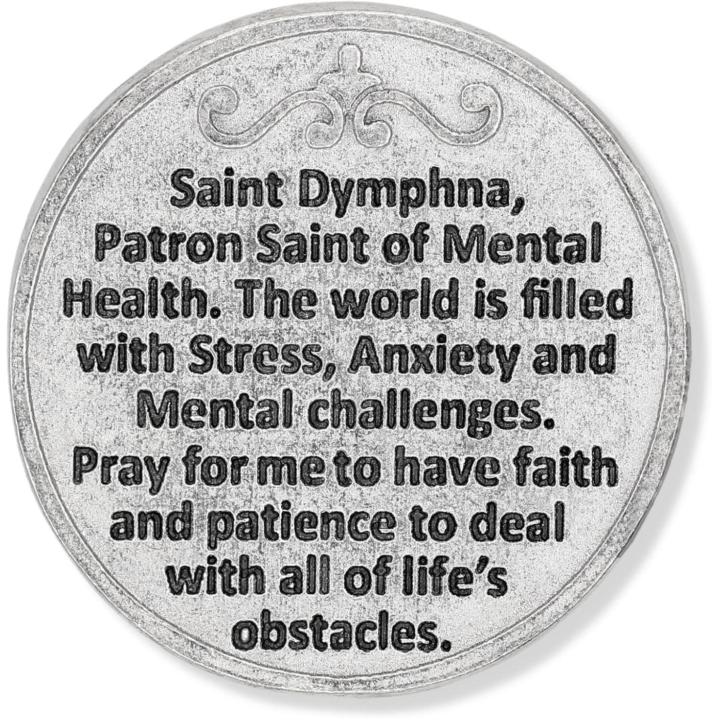 Buy now St St. Saint Dymphna Pocket Token Coin 1.2 with Prayer Catholic Patron Stress Anxiety Mental Health by Gifts Catholic, Inc. at indiglob india