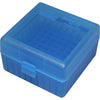 MTM 100 Round Rifle Ammo Box 17, 204, 223, 5.56x45, 6x47 - Clear Blue