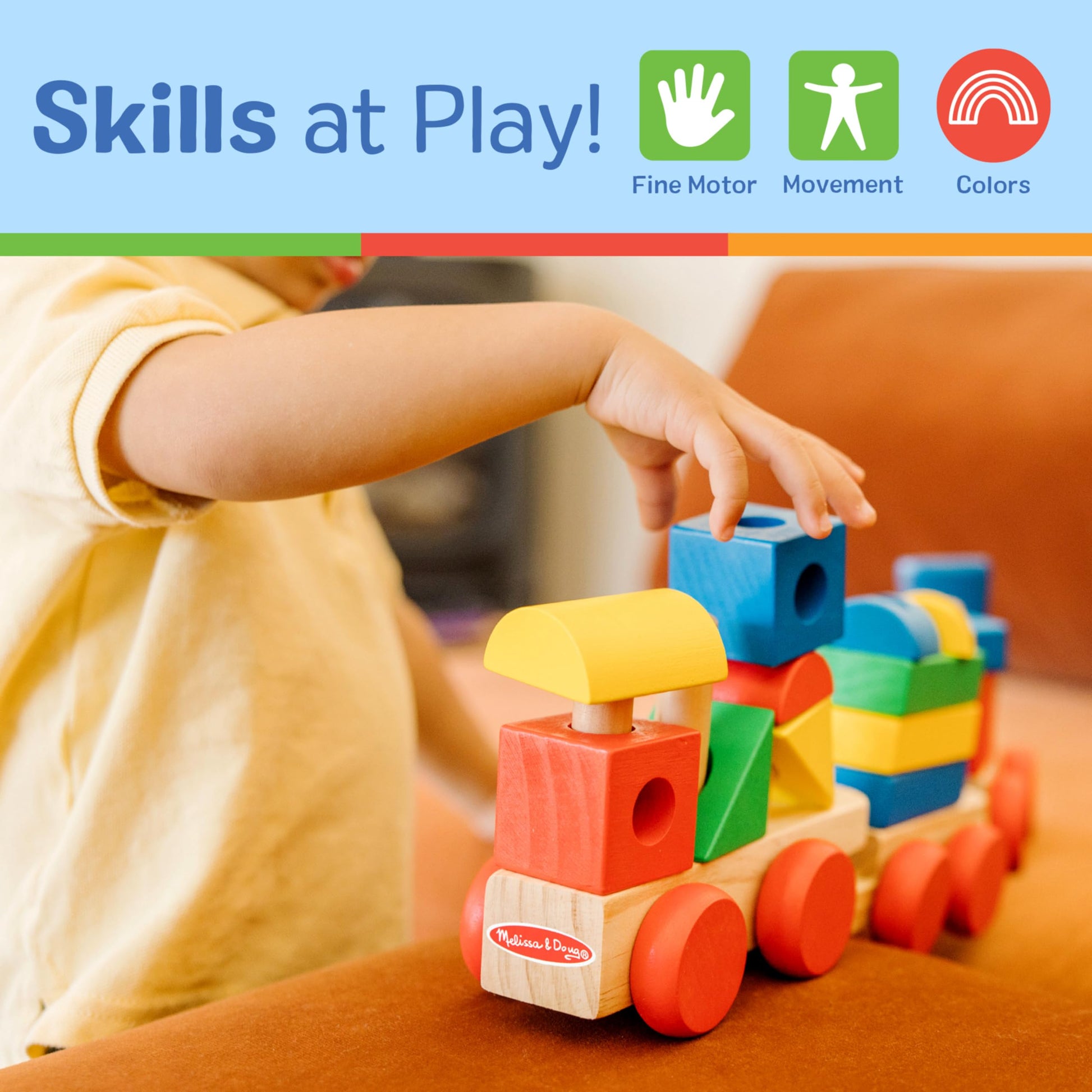 Buy now Melissa & Doug Stacking Train - Classic Wooden Toddler Toy (18 pcs) at indiglob india