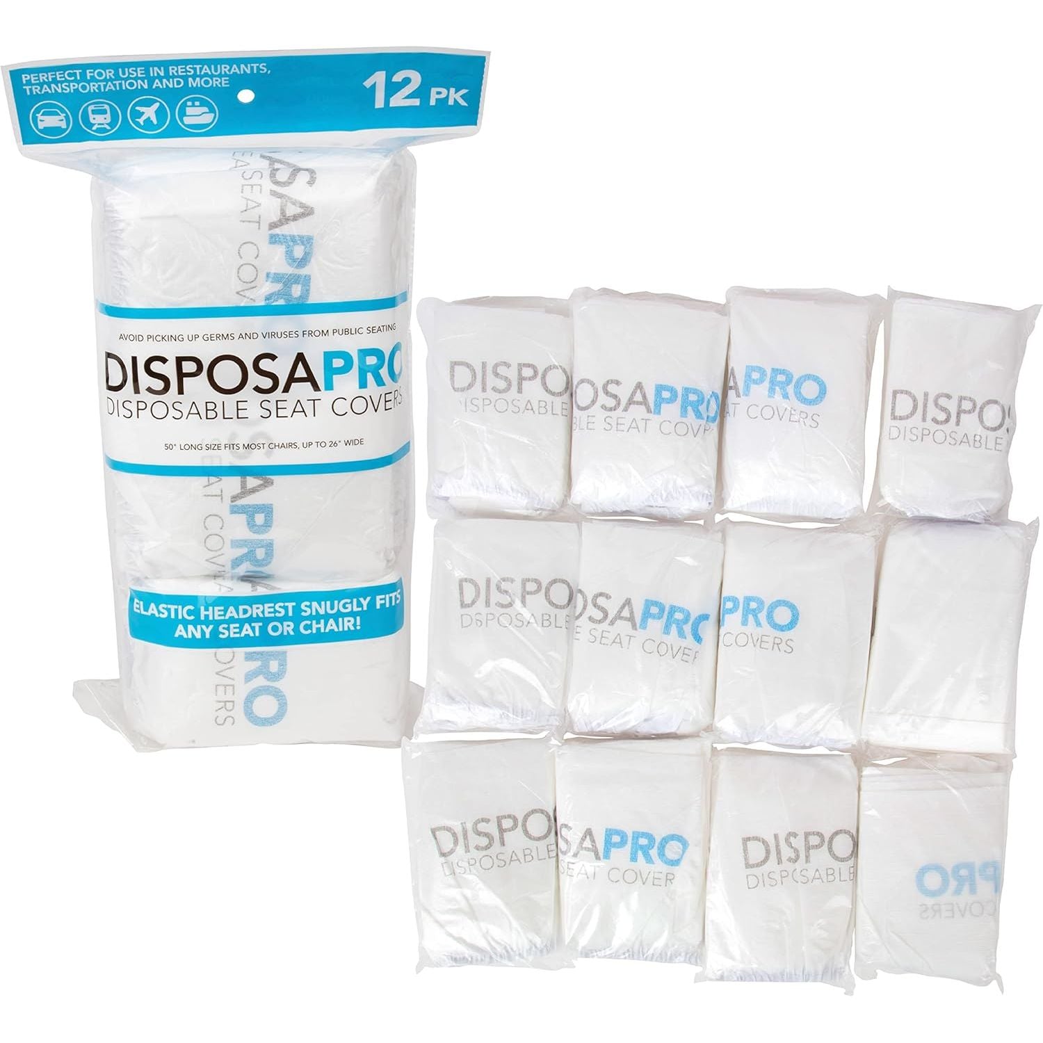 Buy now Disposable Airplane and Public Seat Covers (12 pack) - Individually Wrapped Travel Ready Protector Covers seats in Planes, Restaurants, Public Transportation, and More! - Fits Snugly Over ANY Seat at indiglob india
