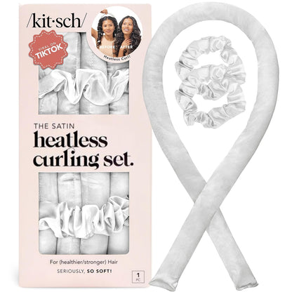 Kitsch Satin Heatless Curling Set – Heatless Curls Overnight with 34" Hair Curler & 2 Satin Scrunchies – Comfortable Hair Curlers to Sleep In for Frizz-Free, No Heat Damage Styling - Sunset Tie Dye